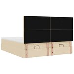 VidaXL Cadre de lit ottoman avec matelas crème 200x200cm tissu