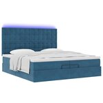 vidaXL Cadre de lit ottoman avec matelas bleu foncé 200x200 cm velours