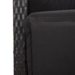 vidaXL Ensemble à manger de jardin avec coussins 3 Pièces Noir