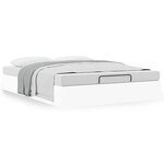 vidaXL Cadre de lit ottoman sans matelas blanc 140x190 cm similicuir