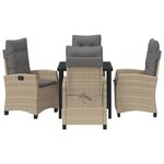 vidaXL Ensemble de salle à manger de jardin 5 pièces avec coussins en poly rotin beige.