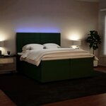 vidaXL Sommier à lattes de lit et matelas Vert foncé 200x200cm Velours