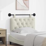 vidaXL Tête de lit suspendue Avec lumière LED Crème Velours