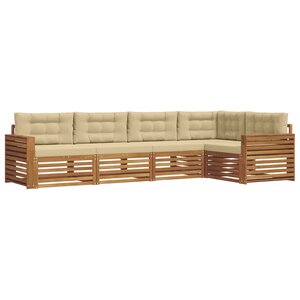 vidaXL Ensemble de canapés d'extérieur 5 Pièces Naturel et Beige