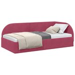 vidaXL Cadre de lit d'angle Bordeaux 90 x 200 cm Velours