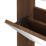 vidaXL Armoire à chaussures miroir 3niveaux Chêne marron 63x17x102 5cm