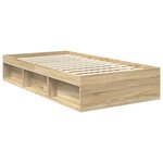 vidaXL Cadre de lit avec tête de lit Sonoma 100 x 200 cm Pin massif