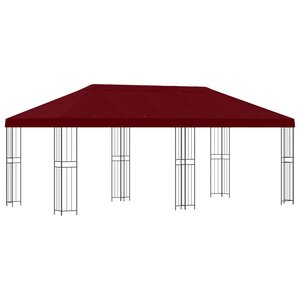 vidaXL Gazebo avec murs latéraux 6 x 3 m Bordeaux Polyester et Acier
