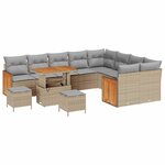 vidaXL Ensemble de canapé de jardin 12 Pièces Beige et Gris clair