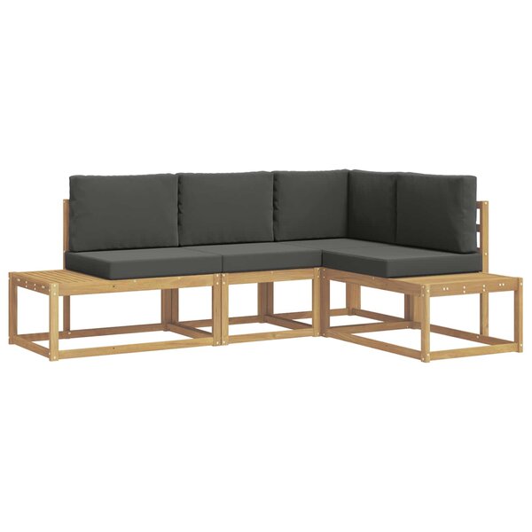 vidaXL Ensemble de canapés d'extérieur 3 Pièce Blanc et anthracite
