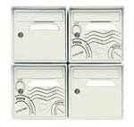 Pack de 4 boîtes aux lettres murales - 2x "Globe-trotter" - 2x "Blanc ivoire"