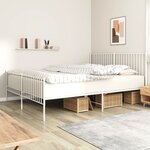 vidaXL Cadre de lit métal avec tête de lit/pied de lit blanc 180x200cm