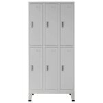vidaXL Armoire à casiers Gris 45 x 90 x 180 cm