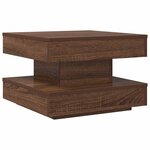 vidaXL Table basse rotative à 360 degrés chêne marron 50x50x34 5 cm