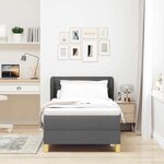 vidaXL Lit à ressorts avec matelas Gris foncé 80 x 200 cm tissu