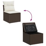 vidaXL Ensemble de Canapé de Jardin de 8 Pièces avec Coussins en Rattan Poly Marron