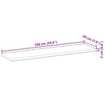 vidaXL Dessus de table rectangulaire 100x20x2 cm bois massif d'acacia