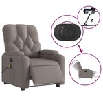 vidaXL Fauteuil de massage inclinable électrique Taupe Tissu