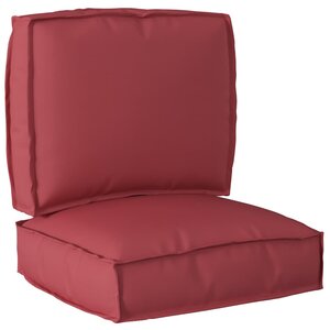 vidaXL Set de coussins de palette 2 Pièces Rouge bordeaux Tissu Oxford