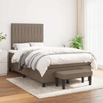 vidaXL Sommier à lattes de lit avec matelas taupe 120x190 cm tissu