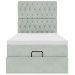 vidaXL Cadre de lit ottoman et matelas gris clair 90x190 cm velours