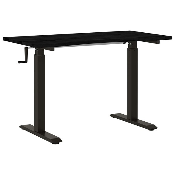 vidaXL Bureau Noir et Brun Foncé 120 x 60 cm Bois de chêne massif