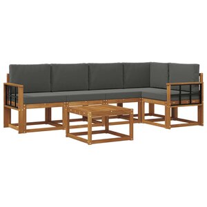 vidaXL Ensemble de canapés d'extérieur 6 pc Naturel et Anthracite