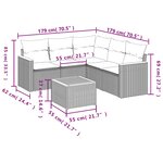 vidaXL Salon de jardin avec coussins 6 Pièces beige résine tressée
