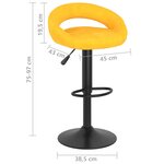 vidaXL Tabourets de bar lot de 2 jaune moutarde velours