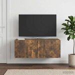 vidaXL Meuble TV mural 78 5 x 41 x 30 cm Chêne fumé Bois d'ingénierie