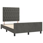 vidaXL Cadre de lit avec tête de lit gris foncé 120x190 cm velours