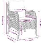 vidaXL Ensemble de repas de jardin 9 pièces avec coussins Gris clair Poly Rattan