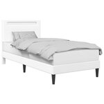 vidaXL Cadre de lit avec bandes LED Blanc 90 x 200 cm Simili cuir