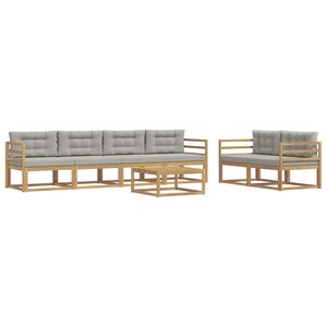 vidaXL Ensemble de canapés d'extérieur 6 pc Blanc et gris clair