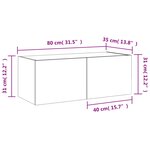 vidaXL Meuble TV mural avec lumières LED gris béton 80x35x31 cm