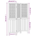 vidaXL Cloison de séparation 3 panneaux blanc bois de paulownia massif