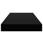 vidaXL Étagère murale flottante 2 Pièces Noir brillant 50x23x3 8 cm MDF
