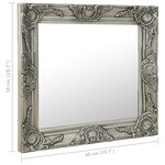 Vidaxl miroir mural style baroque 50x50 cm argenté