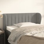 vidaXL Tête de lit avec oreilles Gris clair 93x23x78/88 cm Velours