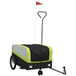 vidaXL Remorque de vélo noir et vert 45 kg fer