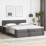 vidaXL Lit ottoman avec matelas & LED Gris 180x200cm similicuir