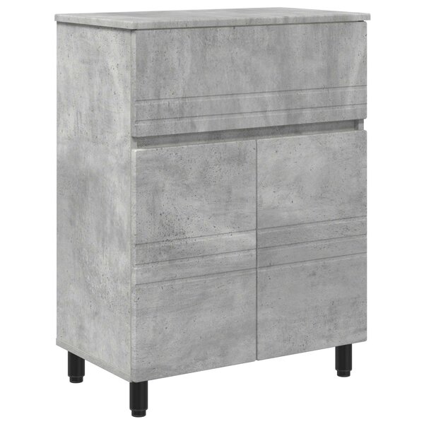 vidaXL Unité de vanité de salle de bain Gris béton 60 x 35 x 80 cm