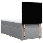 vidaXL Sommier à lattes de lit et matelas Gris clair 90x190 cm Tissu