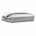 vidaXL Cadre de lit avec lumières LED sonoma gris 200x200 cm