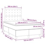 vidaXL Sommier à lattes de lit avec matelas taupe 120x190 cm tissu