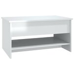 vidaXL Table basse Blanc brillant 80x50x40 cm Bois d'ingénierie