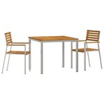 Ensemble de salle à manger de jardin 3 pièces en bois massif d'acacia vidaXL
