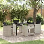 vidaXL Ensemble de salle à manger pour jardin 5 Pièces Gris clair