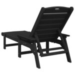vidaXL Mobilier de jardin lounge 2 Pièces Noir 53 x 195.5 x 30cm