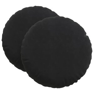 vidaXL Coussins de siège 2 Pièces Noir Ø 40 x 13 cm Velours